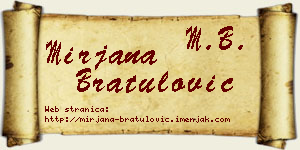 Mirjana Bratulović vizit kartica